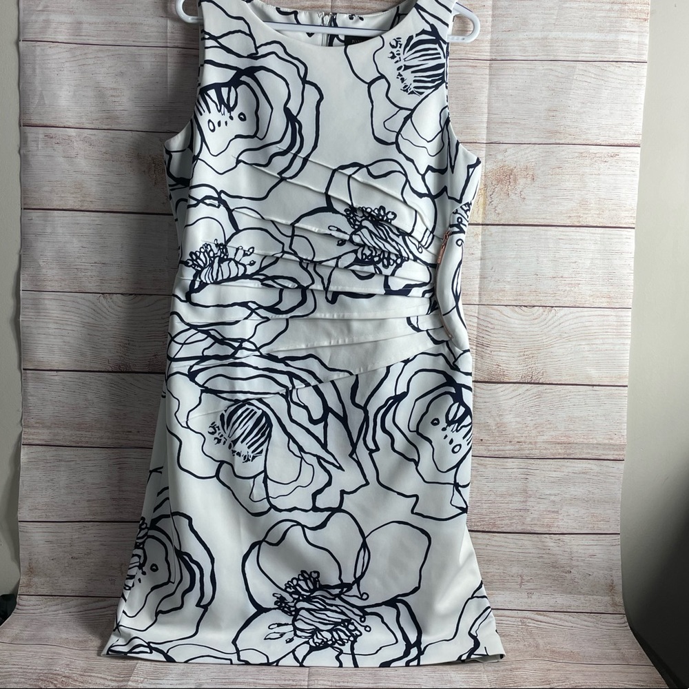 White and Navy Blue Ivanka Trump Dress